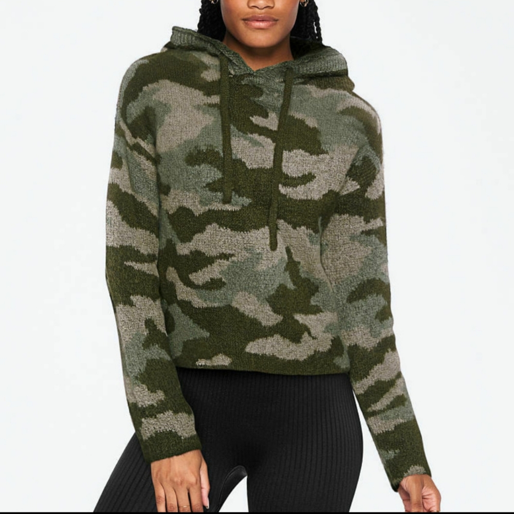 Pink Victoria's secret camo pullover hoodie